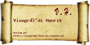 Visegrádi Henrik névjegykártya